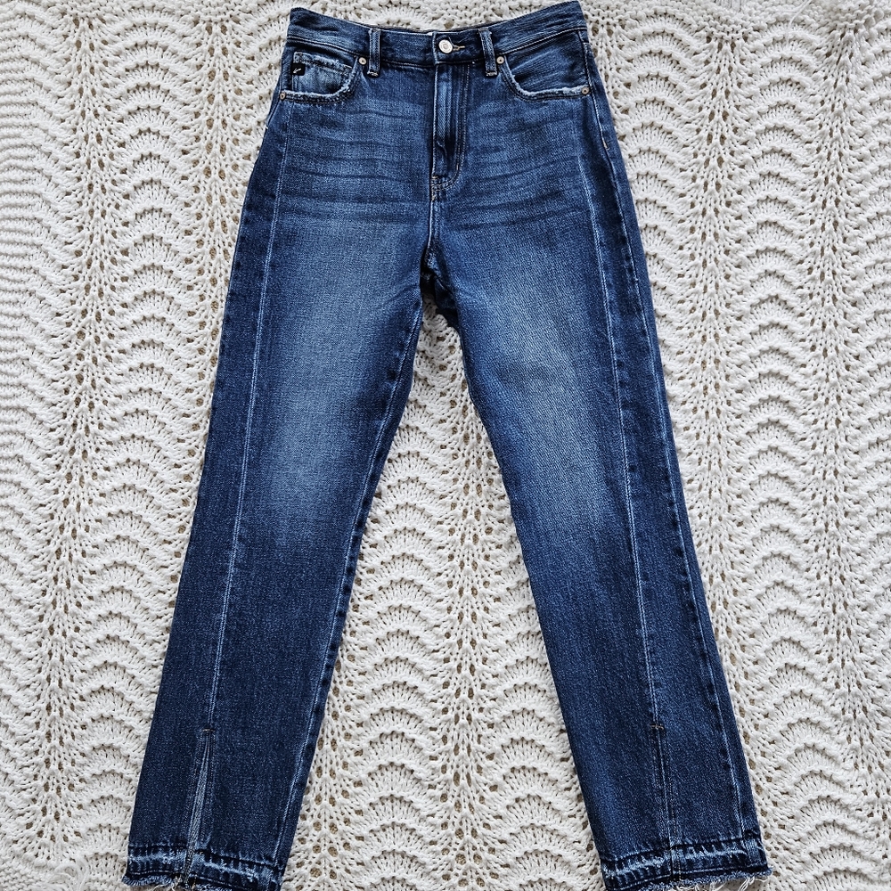 KanCan Medora High Rise 90's Split Hem Straight Jeans Sz 1/24